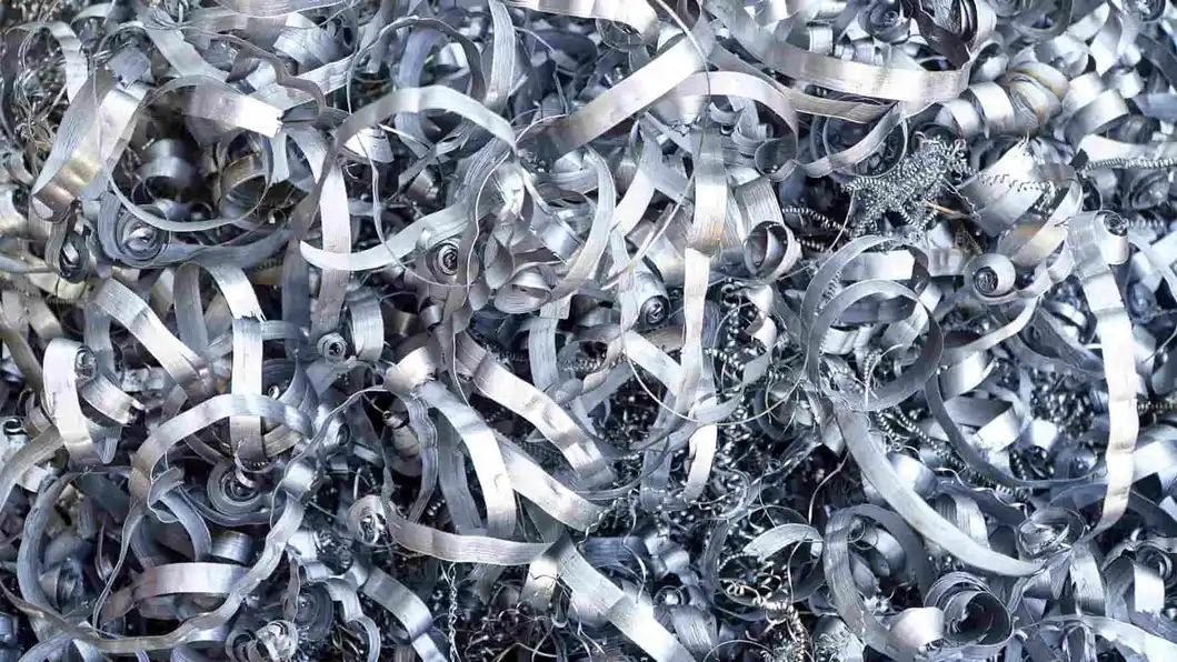 Twisted aluminium metal pieces piled together